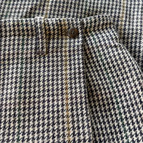 Vintage Classic Houndstooth Alpaca Wool Skirt Size 12 Black