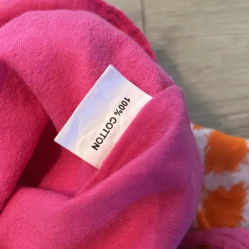 Shiraleah Chicago Orange Pink Printed 100% Cotton Zip Tote Bag