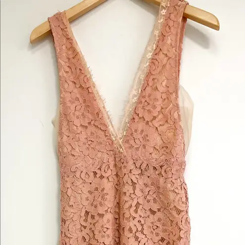 Missguided MISGUIDED Midaxi Dress Lace Plunge Sheer NWOT US4