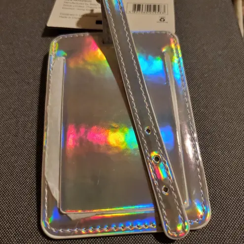 3/$15 Path Travel Holographic Luggage Tag Silver