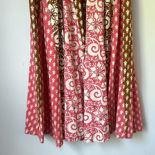 Vtg 60’s Bill Atkinson Elegant Pink and Brown Boho Patterned Skirt Sz 10 ♟️