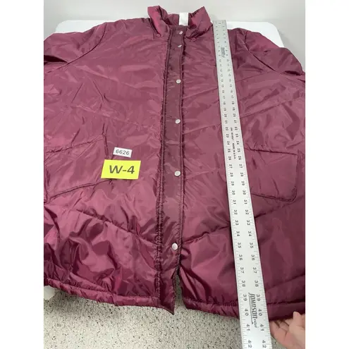 Womans Mid Length Winter Coat 4 X Maroon Full Zip Snap Excellent Condition Red Size 4X