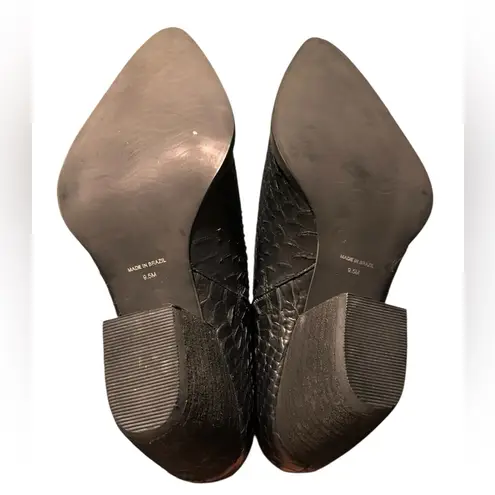 Matisse Caty Snake Pointed Toe Zippered Booties Womens Black 9.5(BROKEN ZIPPER)