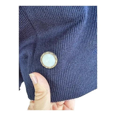 Brittney Nicole Cardigan Blazer Vintage 80’s Sailor Floral Blue Pearl Button M Size M - Image 4