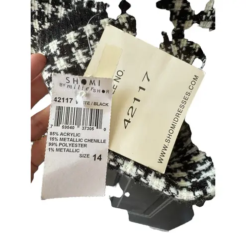 NWT Shomi Petites Houndstooth Black White Blazer Size 14