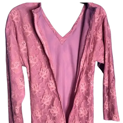 Vintage 80s Pink Lace Mermaid Dress Small – Handmade Barbiecore Prom Gown