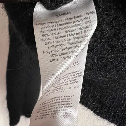 Comptoir des Cotonniers Black Wool Knit Cropped Long Sleeve Sweater Sz XS