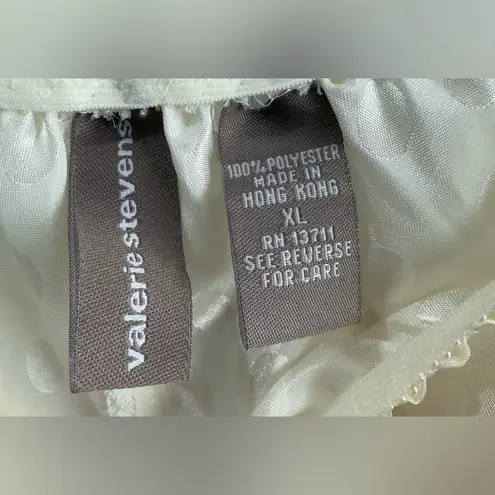 Valerie Stevens Silky Slinky Ivory Polka Dot Camisole & Shorts Pajama Set XL