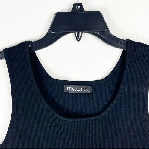 Zyia Active Black Piping Classy Rank Sweater, Size Medium