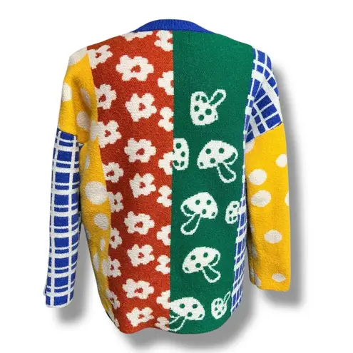 Cider Unisex Pullover Sweater Floral Mushroom Geo Print Stretch Colorful 3XL