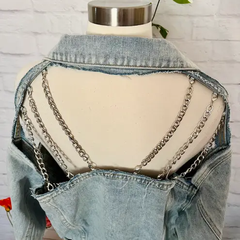 Boutique Chain Back Denim Jacket