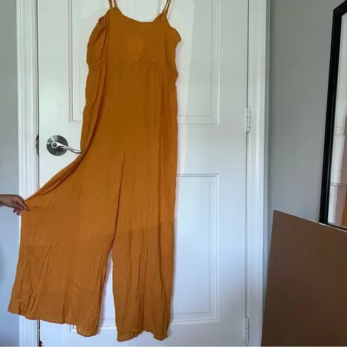 ASOS  DESIGN cami jumpsuit with gathered bodice detail mustard size 10