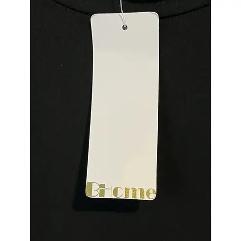 BHome Maternity Top Womens M Black Stretch Ruched Sides Sheer Long Sleeves NWT Size undefined