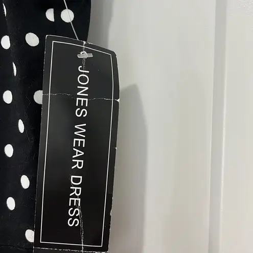 Jones Wear New Dress Size 10 Black and White Polka Dot Sleeveless Sheath Dress