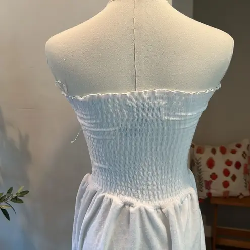 Beach Riot Lilee Strapless Smocked Cover-Up White Dress New!