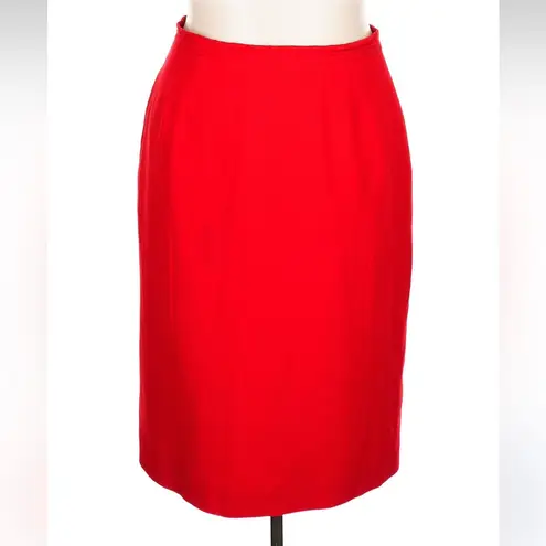 Vintage Saville Classic Chic 100% Wool Red Career Pencil Skirt Plus Size 22W
