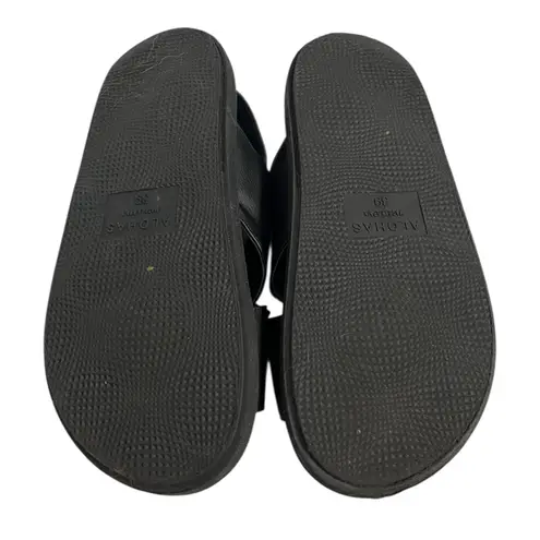 ALOHAS Sandals Size 8 Black Leather Slingback Flats Women’s Crossover