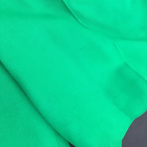 Vintage 80s 90s JH Collectibles Kelly Green Linen High Waist Shorts 8 28” Waist