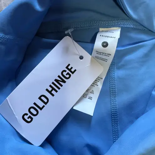 Gold Hinge 15" Pleated Tennis Skirt Marina Blue