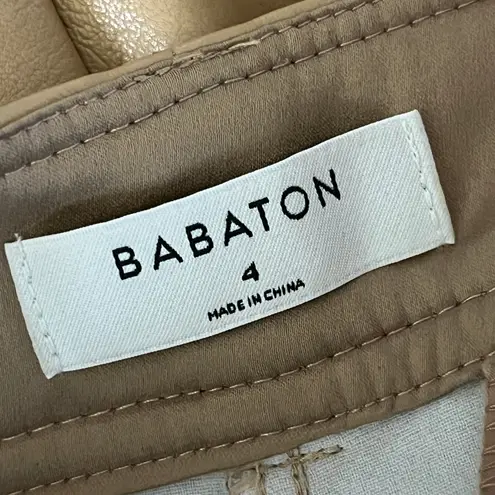 Babaton Aritzia Women's Command Vegan Leather Straight Leg Pants Beige Size 4