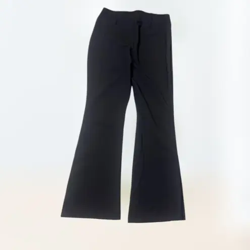 INC Black Flare Stretch Slacks Pants w/ Silver Buttons Women's Size 8