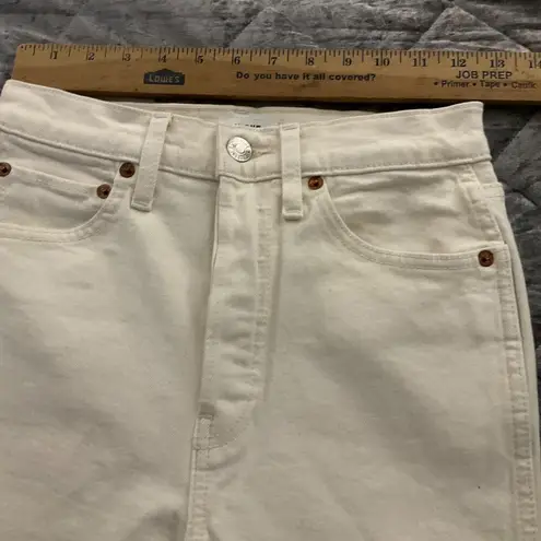 RE/DONE 80s Slim Straight White Denim Jeans Womens 25 Cotton retro vintage