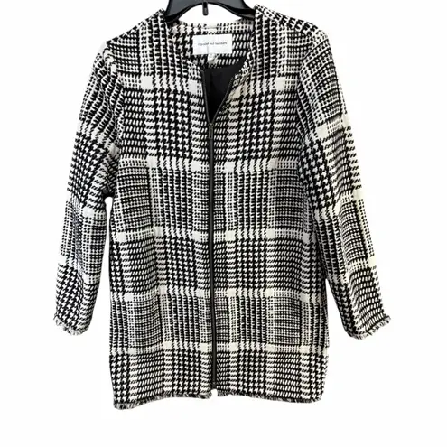 Cupcakes And Cashmere Fernando Jacket Small Black White Houndstooth Preppy