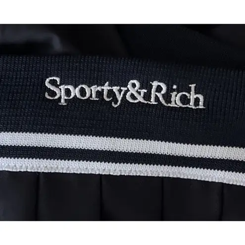 Sporty & Rich Abigail Wool Pleated Skirt Navy Size XL Old Money Prep Academia Blue