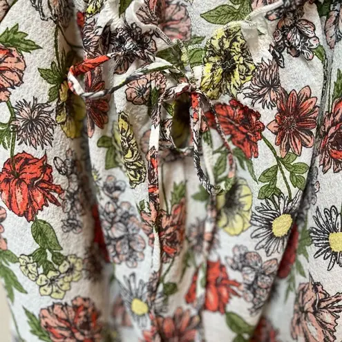 Planet Gold 2/$12 Women’s Plus Orange Floral Print Ruffle Loose Fit Blouse 1X