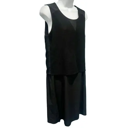Maison Scotch Black Layered Sleeveless Round Neck Pullover Shift Dress sz 1 / S