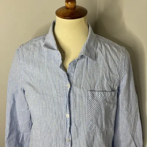 Barbour Seaglow Stripe Cotton & Linen Shirtdress Sz 6