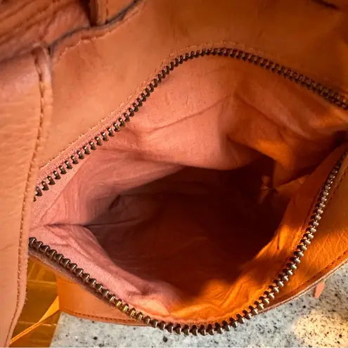 Orange Woven Leather Backpack