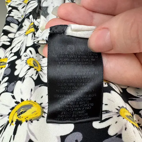 Norma Kamali Womens Diana Black Daisy Halter Neck Dress Sz L Retro Pinup Casual