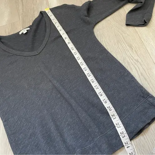 James Perse V Neck Long Sleeve Pullover Sweater Blue Gray (Small)