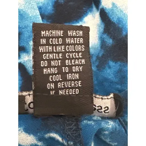 Cotton Express Blue Tie Dye Spaghetti Strap Rayon Hi Lo Blouse Size Small