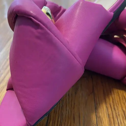 JW Anderson Chain Leather Sandal in fuchsia Barbie pink size 36.5 leather gold