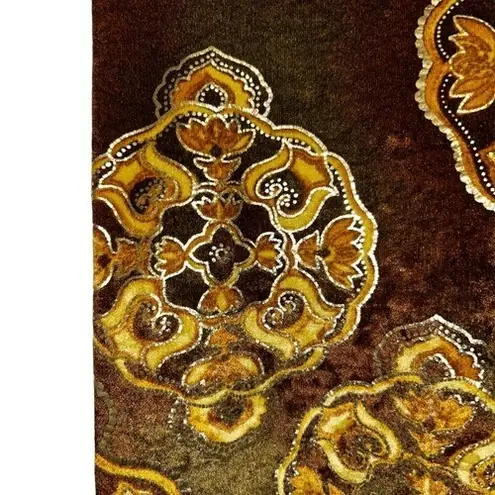 JONATHAN ASTON Copper Gold Foil Leaf Print Ankle Legging Pant EUC XS Brown