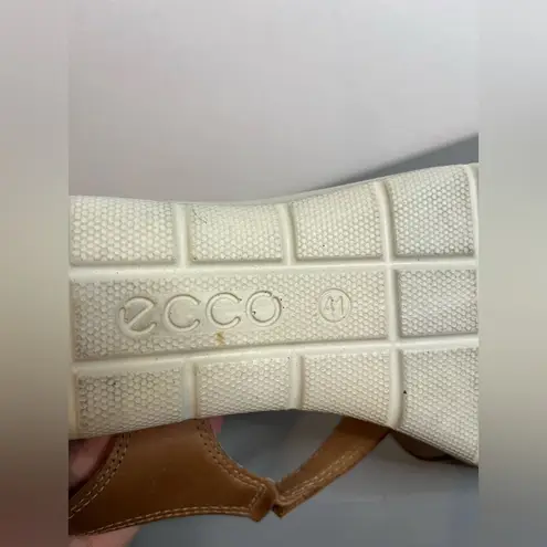 Ecco Women's Leather Felicia Sandal Wedge Cashmere/Bronze Size 41 EU/10-10.5 US