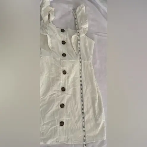 Willow & Root White Ruffle Mini Dress Tie Back Size Large