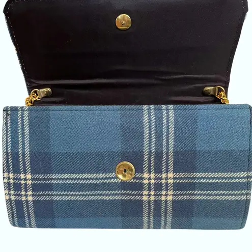 Brown’s Of Bermuda NWOT Vintage Brown's of Bermuda Set: Blue Wool Tartan Plaid Handbag & Wallet