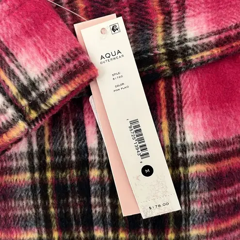 Bloomingdale’s Aqua Plaid Duster Trench Coat in Pink, Size M New w/Tag $178 Pink Size M