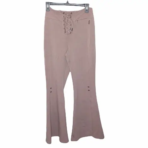 Free People  Mauve Downhill Flared lace up yoga pants size M