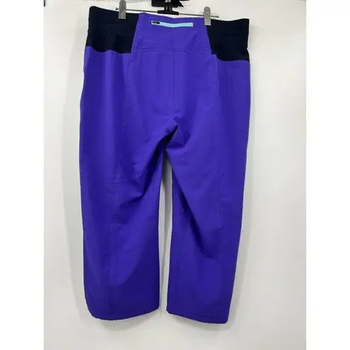 Title Nine Leggings Womens Large Purple Cropped Capri Drawstring Yoga Activewear