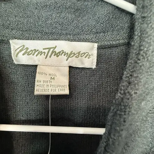 Norm Thompson 100% Wool Green Button Up Sweater Jacket Womens Sz Medium 1631 NWT