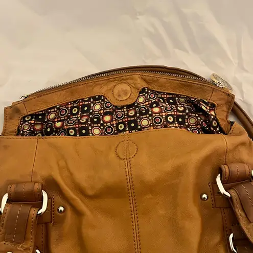 Tignanello Brown Leather Hobo Shoulder Bag, EUC