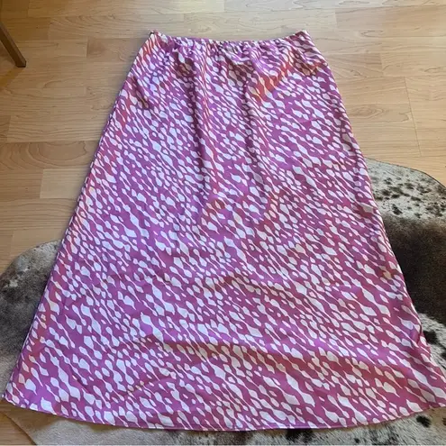 Diesel Y2K Patterned Pink Satin Midi Skirt Size Medium