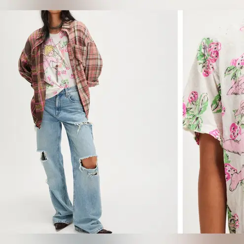 Magnolia Pearl NWT  Berry Little Archer Tee - white wild strawberries - one size