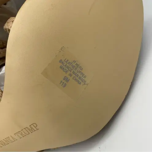 Ivanka Trump leather strappy tan high heels women Size 9M