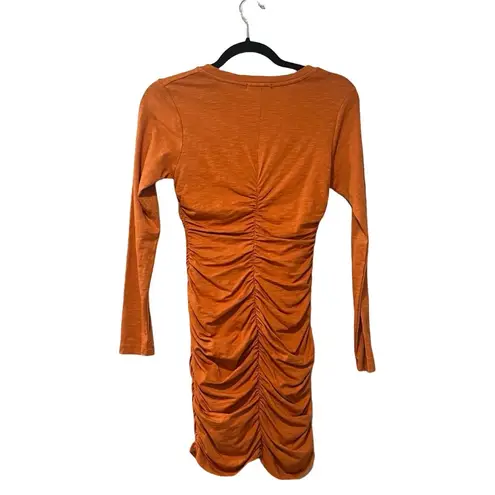 Sundry NWT Front Ruched Long Sleeve Sienna Mini Dress Sz XS