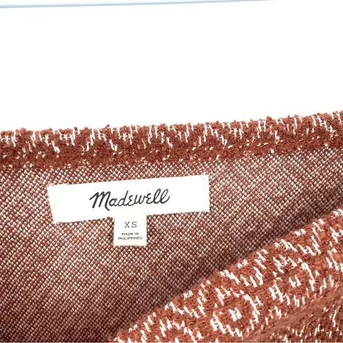 Madewell  Jacquard Puff-Sleeve Boho Cropped Long Sleeve Blouse Top